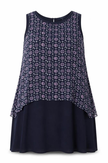 Next Women Blue Floral Sleeveless Shift Dress Size 22