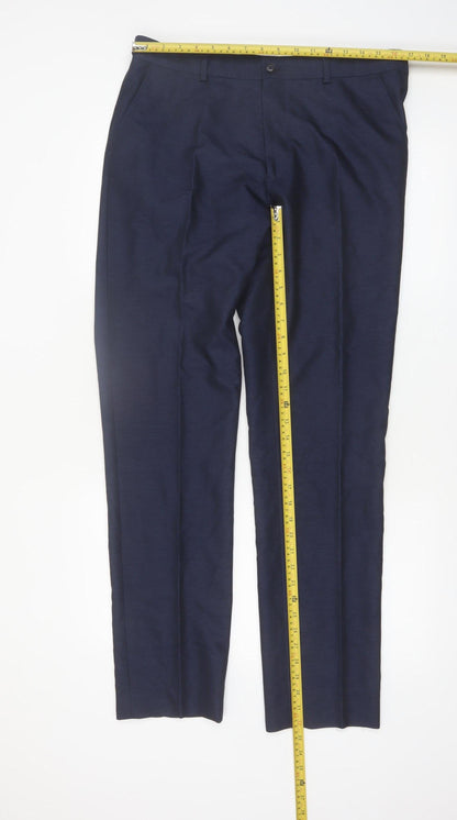 Taylor & Wright Men's Blue 34L Dress Pants Formal Trousers