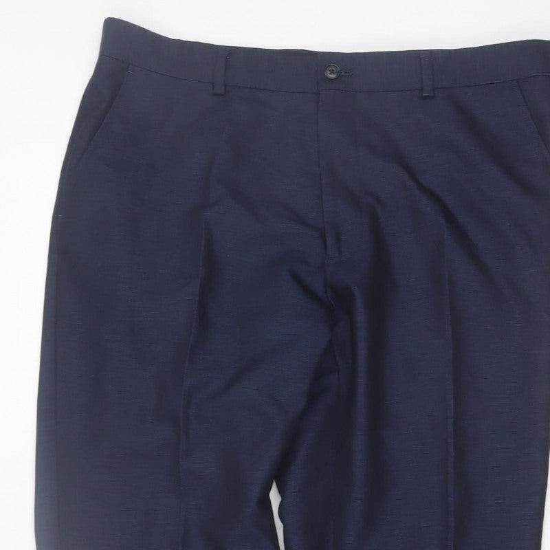 Taylor & Wright Men's Blue 34L Dress Pants Formal Trousers