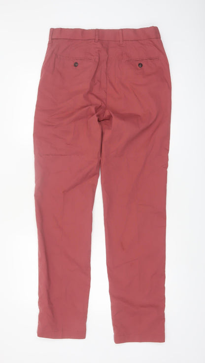 Marks and Spencer Blue Harbour Men's Red Chino Trousers 30x33 Regular Fit
