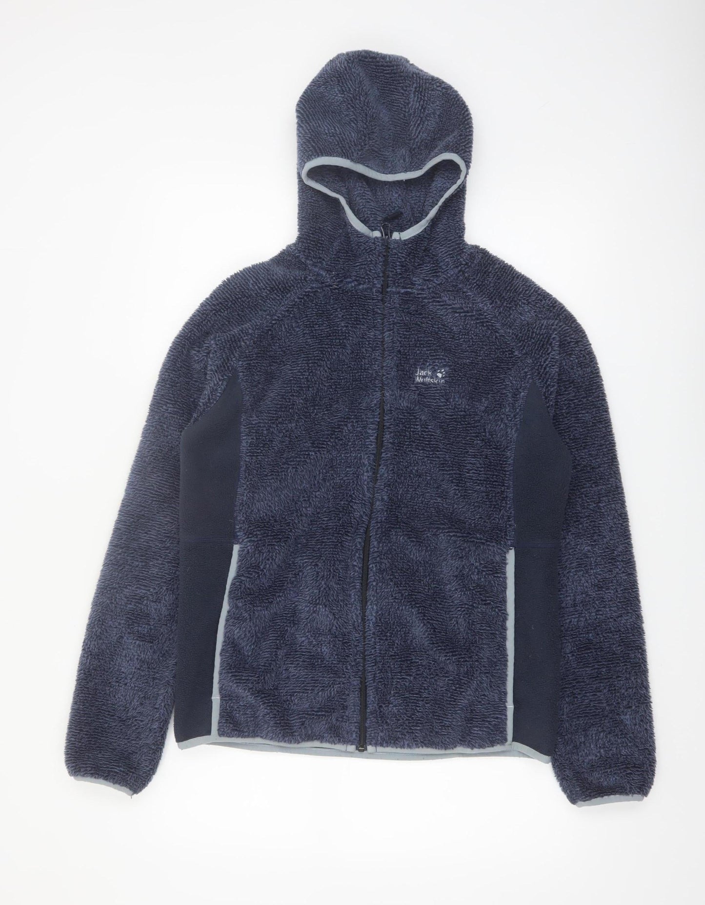 Jack Wolfskin Women's Navy Hooded Full Zip Fleece Hoodie Size 14/16