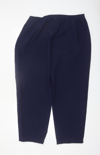 Sara Neal Women's Plus Navy Blue Cropped Stretch Trousers Size 22-24