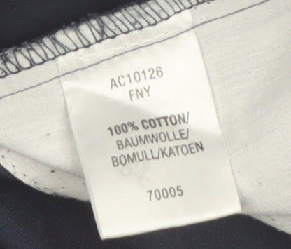 Cotton Traders Women Navy Blue Size 22 Drawstring Cotton Trousers