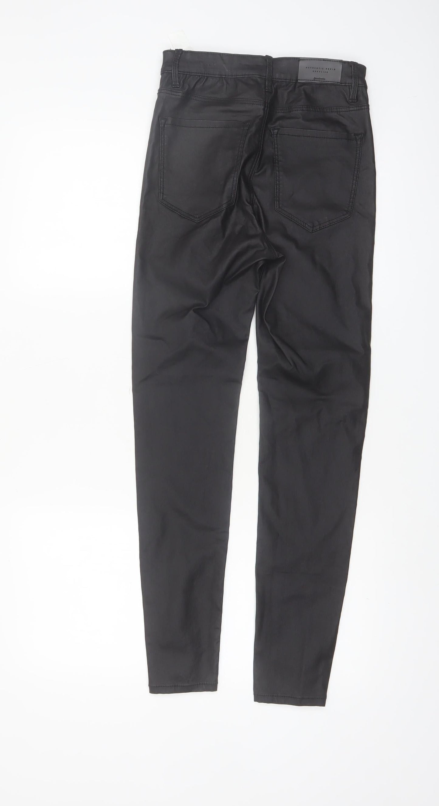 Stradivarius Women Black Slim Fit Skinny Trousers UK 8