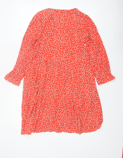 Joules Women Red Polka Dot Viscose A-Line Dress Size 10
