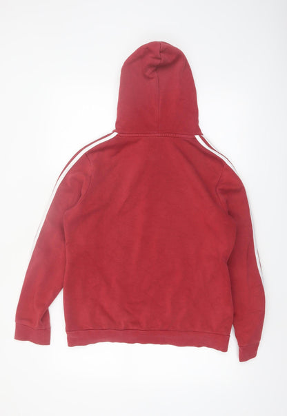 Adidas Women Red Pullover Hoodie Size 18 Cotton Blend Athletic Style