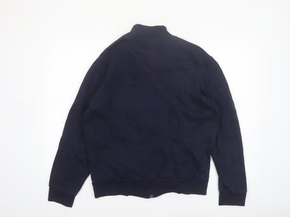 Lacoste Men Blue Regular Fit Full Zip Cotton Jacket L