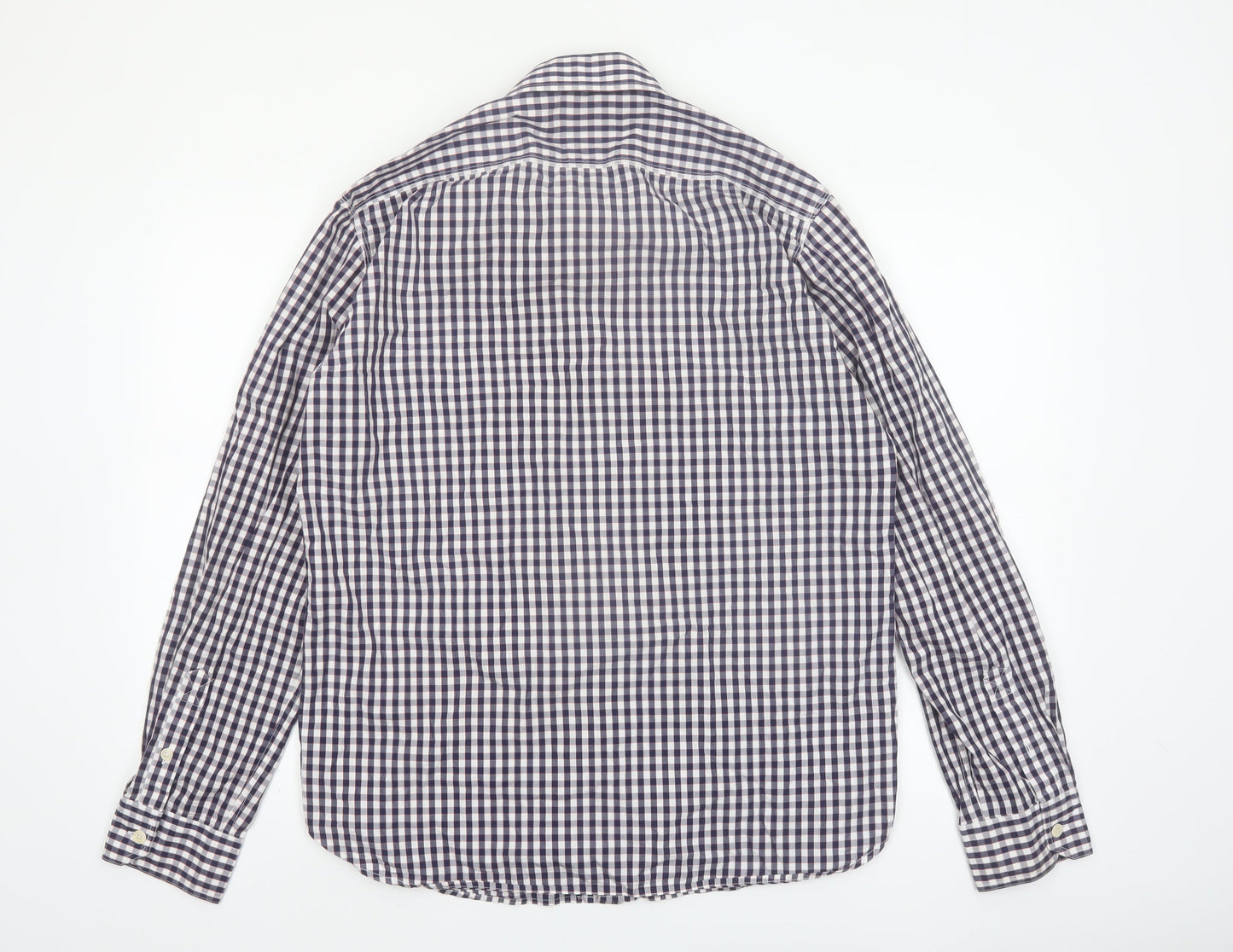 Barbour Men's Blue Check Long Sleeve Button-Up Cotton Shirt L