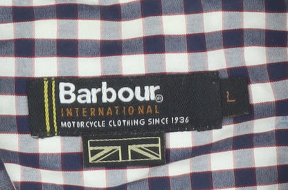 Barbour Men's Blue Check Long Sleeve Button-Up Cotton Shirt L