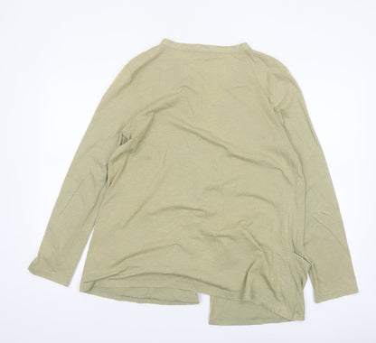 Cotton Traders Women's Beige Jersey Open Front Coatigan Size 18