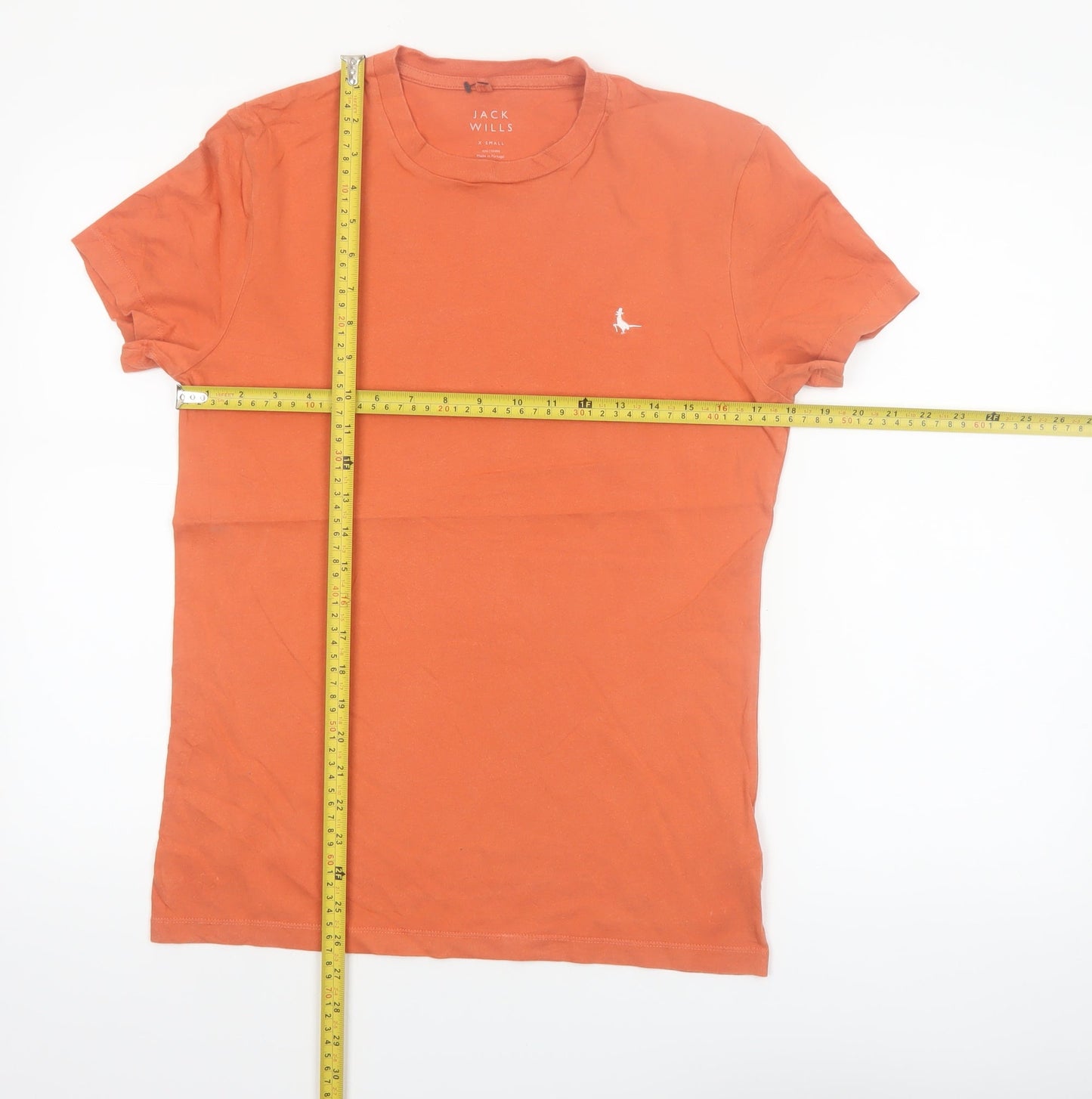 Jack Wills Mens Orange XS Slim Fit Cotton Crew Neck T-Shirt