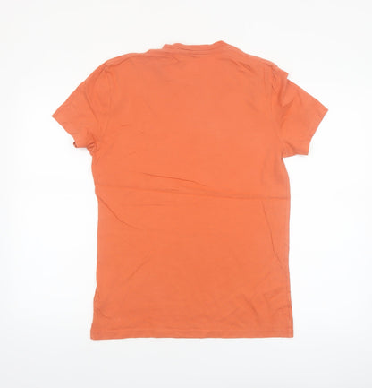 Jack Wills Mens Orange XS Slim Fit Cotton Crew Neck T-Shirt