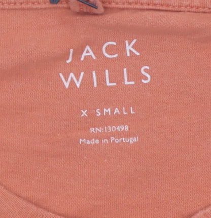 Jack Wills Mens Orange XS Slim Fit Cotton Crew Neck T-Shirt