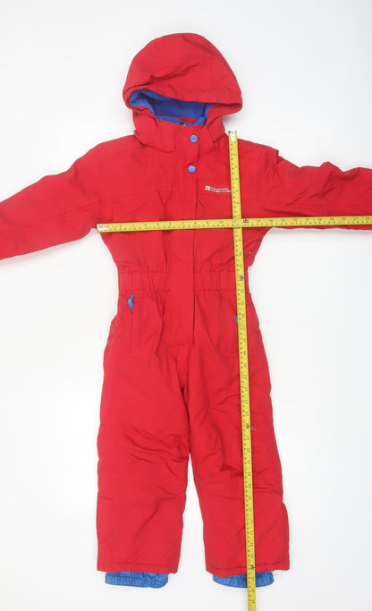 Mountain Warehouse Boys Red Waterproof Insulated Snowsuit 5-6 Years Hooded Winter Ski Suit
