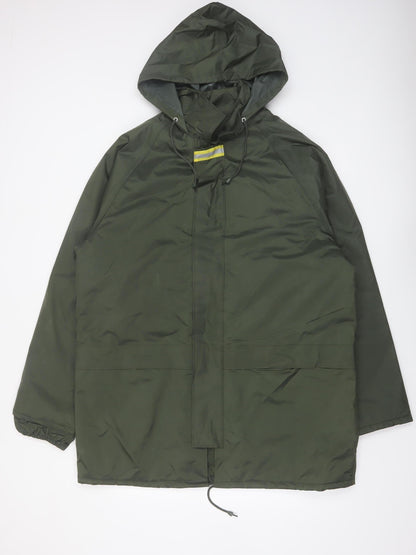 Marks and Spencer Men's Green L Hooded Waterproof Rain Coat Jacket
