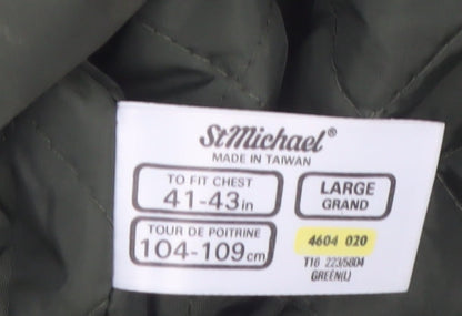Marks and Spencer Men's Green L Hooded Waterproof Rain Coat Jacket