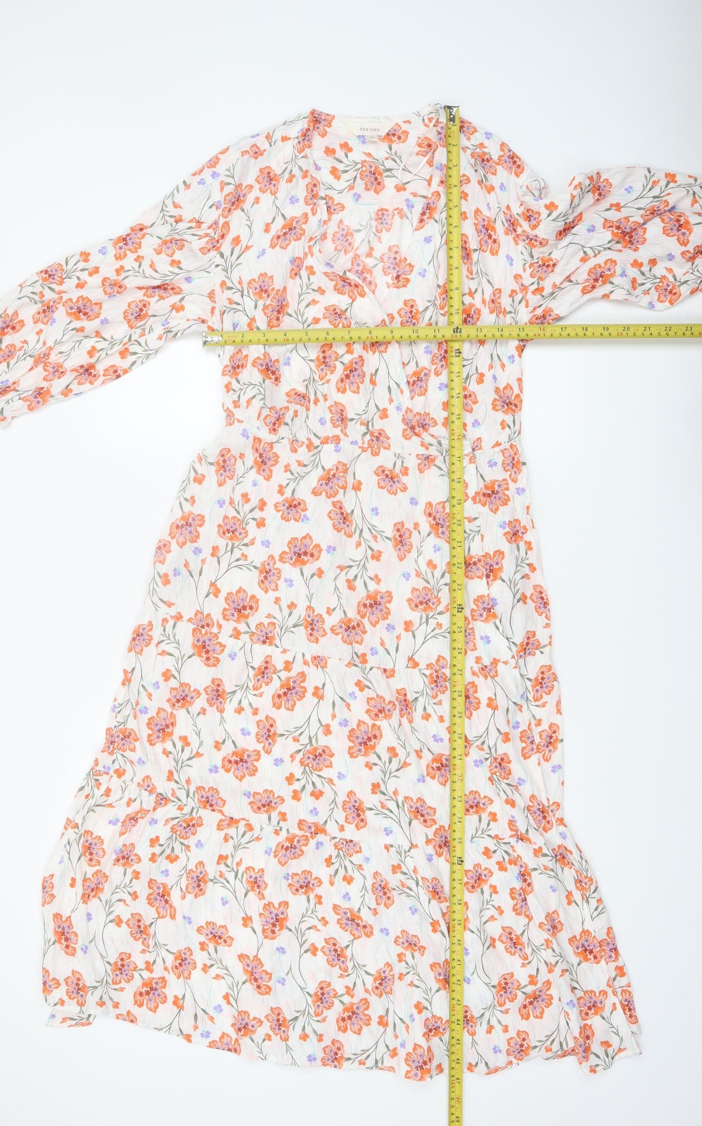Marks and Spencer Per Una Women's Multicoloured Floral Midi A-Line Dress Size 6