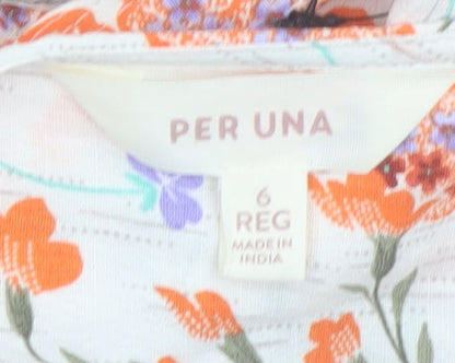 Marks and Spencer Per Una Women's Multicoloured Floral Midi A-Line Dress Size 6