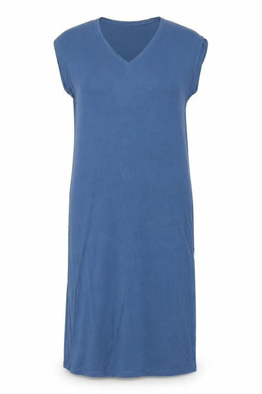 Zara Women Blue V-Neck Sleeveless Stretch T-Shirt Dress Size 12
