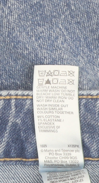 Marks and Spencer Women Blue Straight Leg Jeans Size 12 Regular
