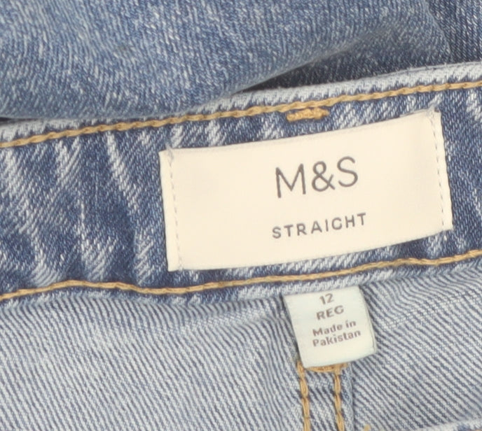 Marks and Spencer Women Blue Straight Leg Jeans Size 12 Regular