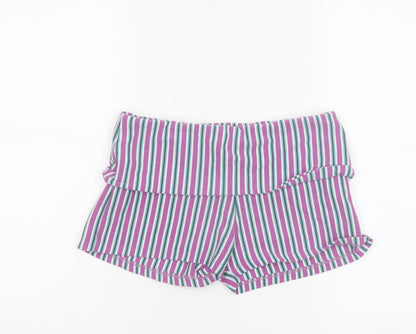 Pull & Bear Women’s Multicoloured Striped Jersey Hot Pants Shorts M
