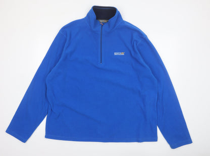 Regatta Mens Blue 1/4 Zip Fleece Sweatshirt 2XL Outdoor Pullover