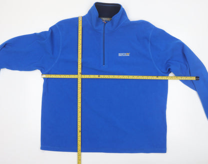 Regatta Mens Blue 1/4 Zip Fleece Sweatshirt 2XL Outdoor Pullover