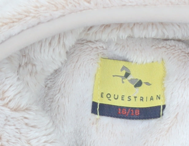 Equestrian Women’s Beige Fleece Pullover Sweatshirt Size 16/18
