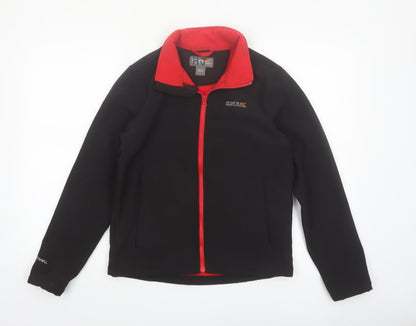 Regatta Boys Black Softshell Jacket 14 Years Full Zip Water Resistant