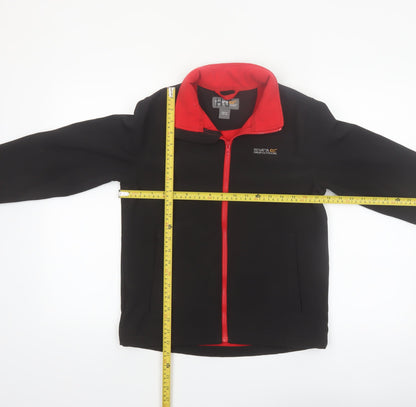 Regatta Boys Black Softshell Jacket 14 Years Full Zip Water Resistant