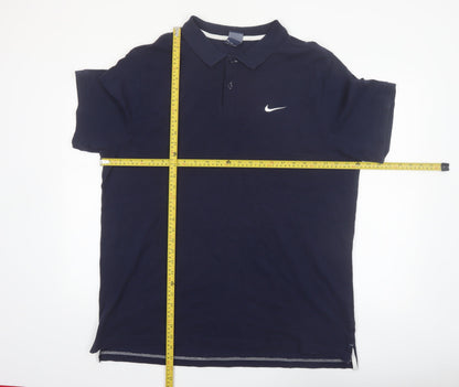 Nike Men's Blue 2XL Cotton Polo Shirt Short Sleeve Sports Top
