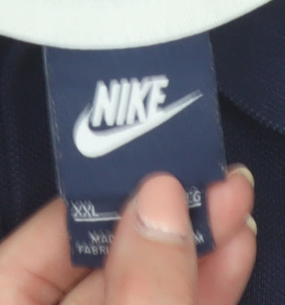 Nike Men's Blue 2XL Cotton Polo Shirt Short Sleeve Sports Top