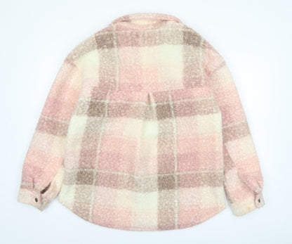 Next Women’s Multicoloured Checked Fleece Jacket Size 14