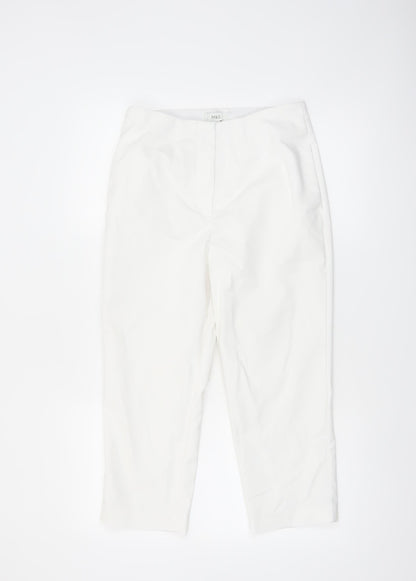 Marks and Spencer Women White Size 10 Regular Ankle Trousers