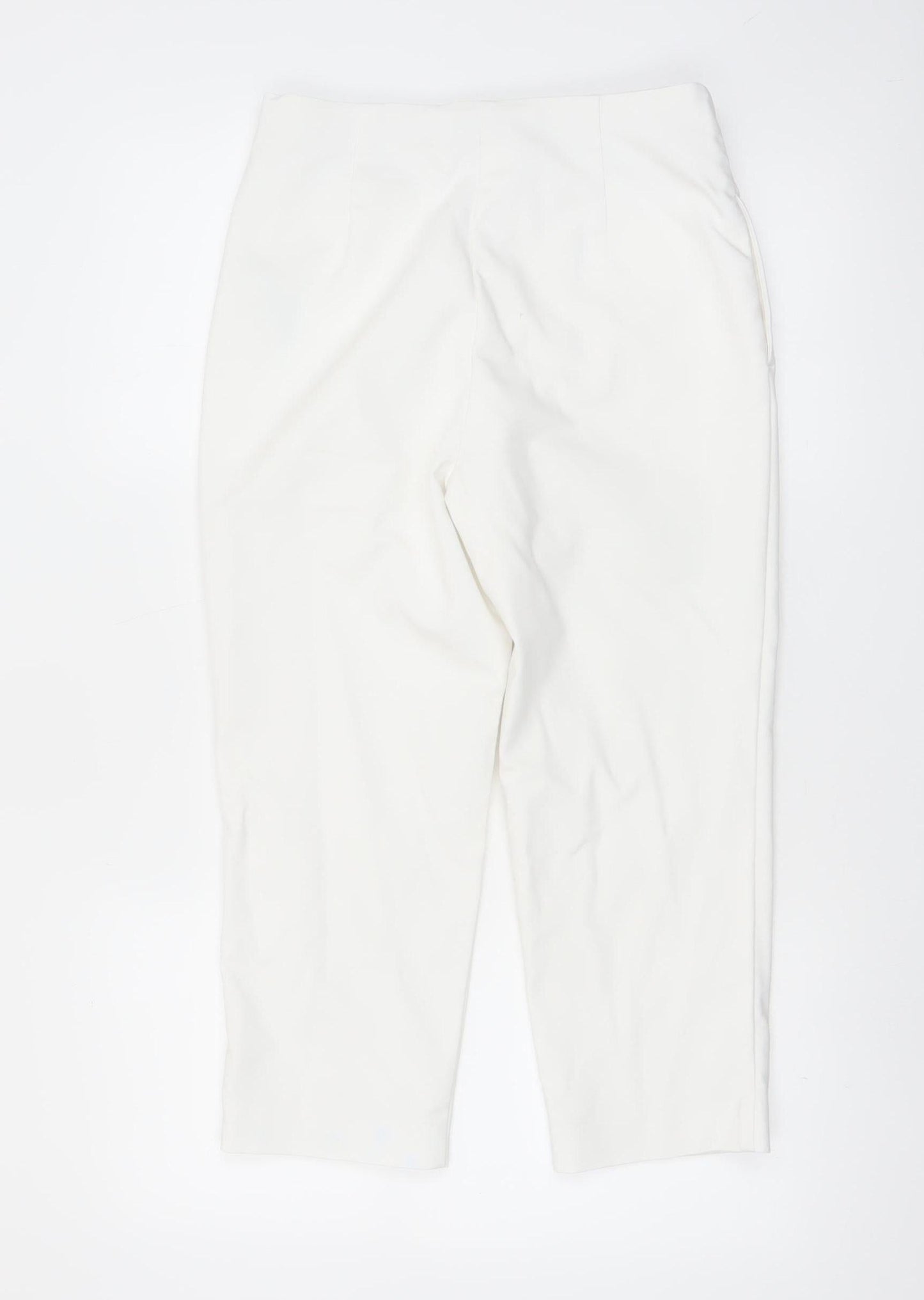 Marks and Spencer Women White Size 10 Regular Ankle Trousers