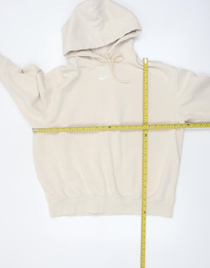 Nike Men’s Beige Pullover Hoodie M Regular Fit Fleece Hooded Sweatshirt