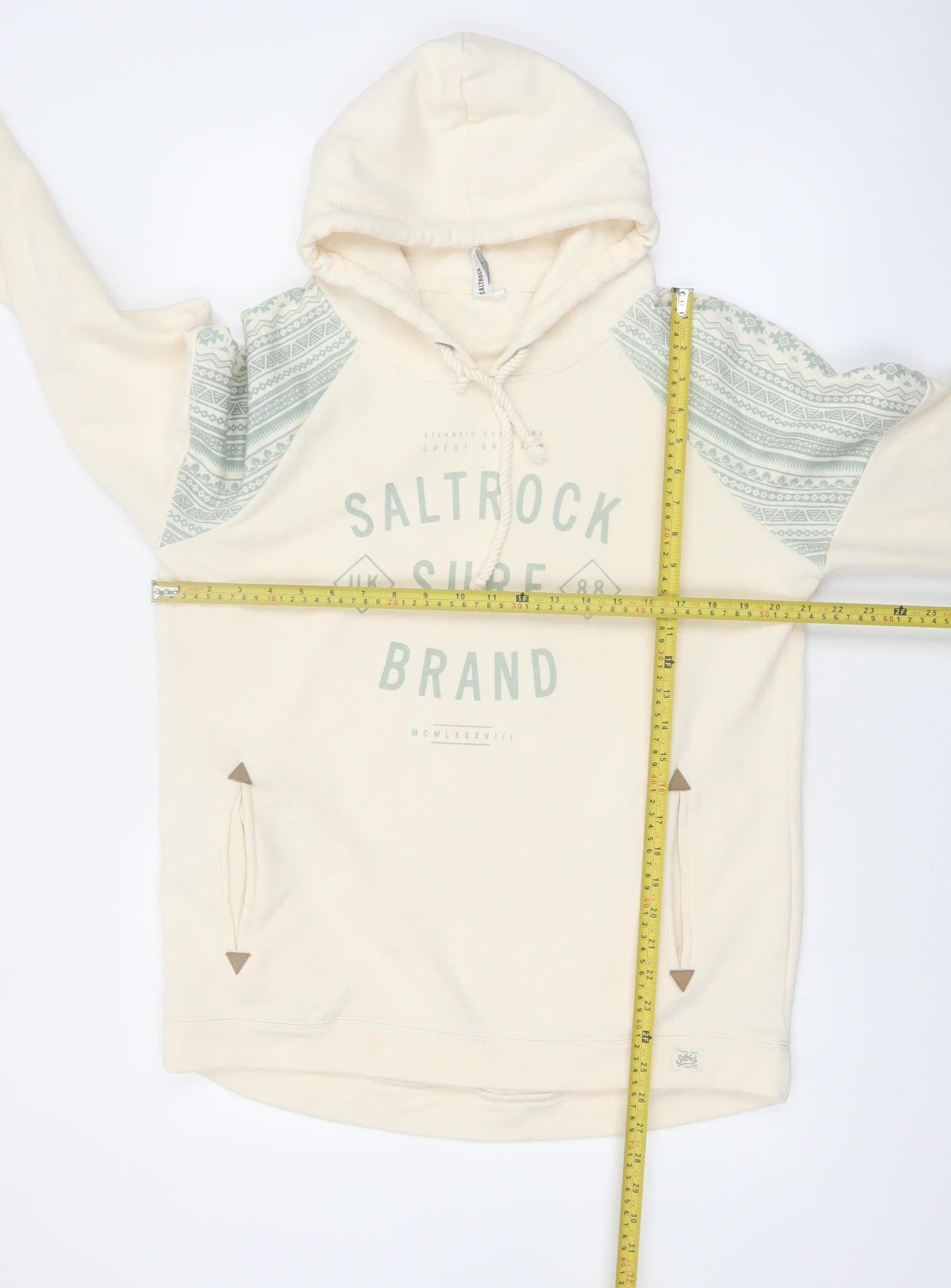 Saltrock Women Beige Hooded Pullover Hoodie Size 16 Cotton Blend