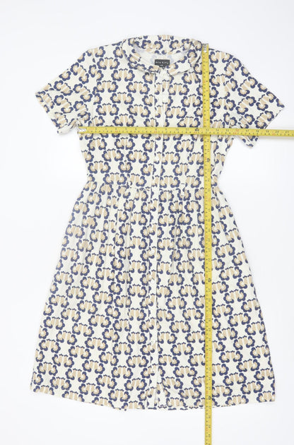 Orla Kiely People Tree Women's Multicoloured Size 10 Cotton Shirt Dress