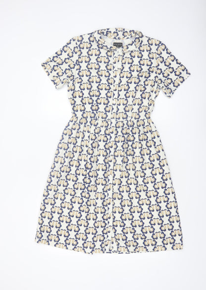 Orla Kiely People Tree Women's Multicoloured Size 10 Cotton Shirt Dress