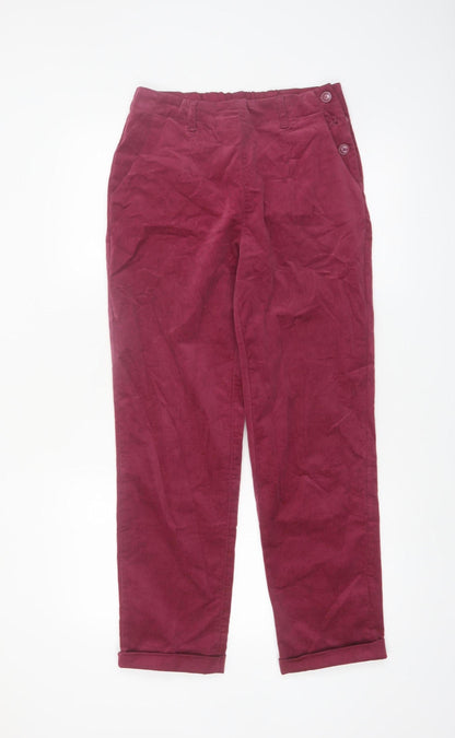 Seasalt Cornwall Women's Burgundy Cropped Trousers UK 8 Organic Cotton