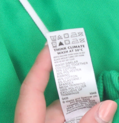 Marks and Spencer Women's Green L Full Zip Track Jacket