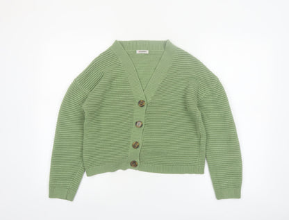 Damart Women's Green Acrylic V-Neck Button Cardigan Size 10/12