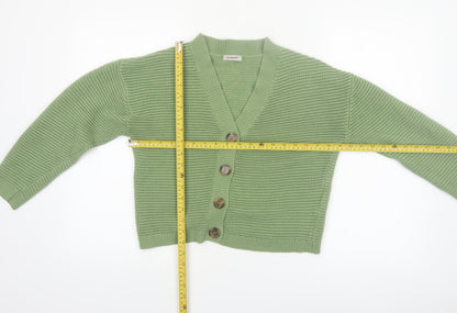 Damart Women's Green Acrylic V-Neck Button Cardigan Size 10/12
