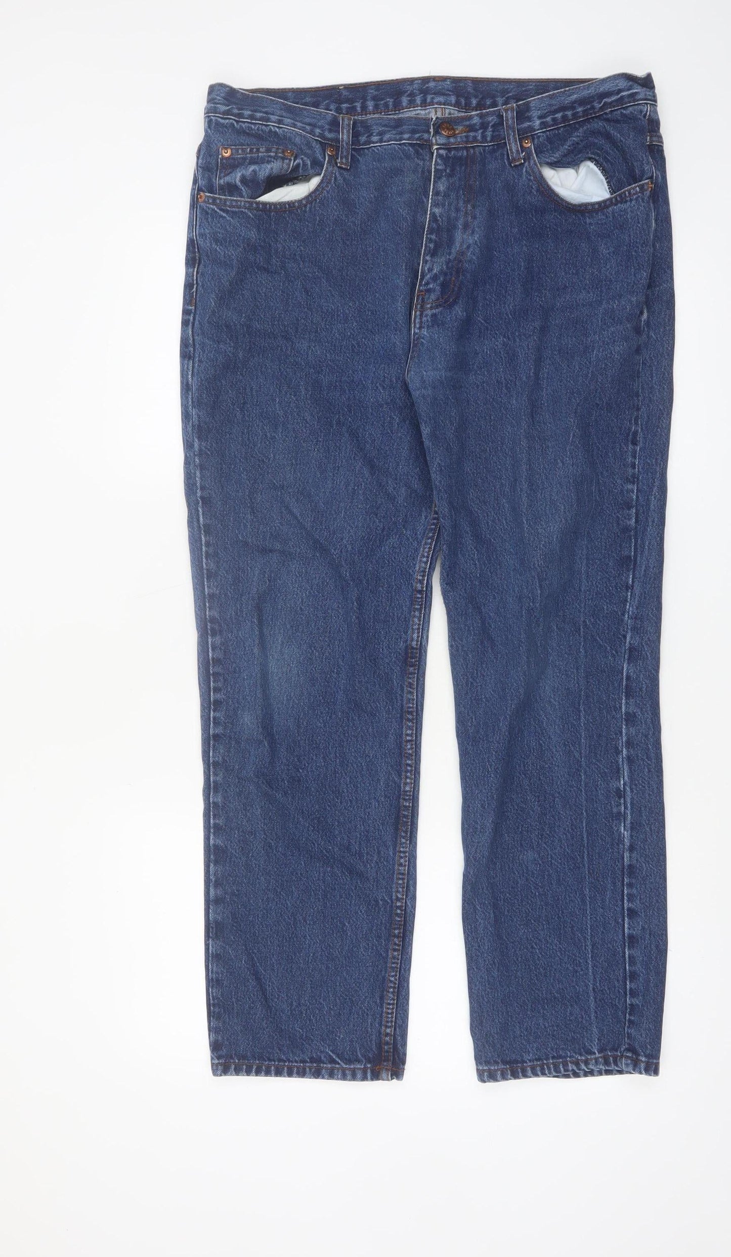 Euro Denim Women's Blue Straight Leg 36 Mid Rise Jeans