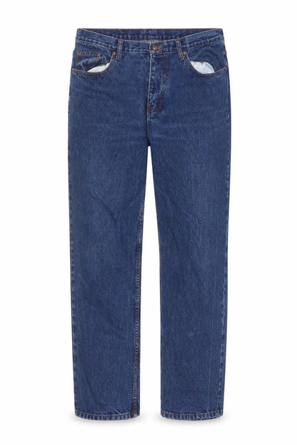 Euro Denim Women's Blue Straight Leg 36 Mid Rise Jeans