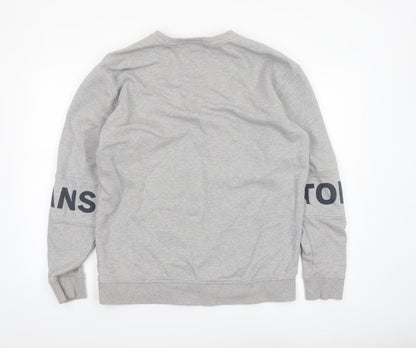 Tommy Jeans Men's Grey Logo Sweatshirt M Pullover Crew Neck