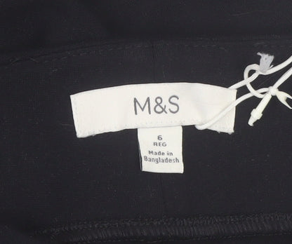 Marks and Spencer Women's Black Flared Trousers Size 6 Regular