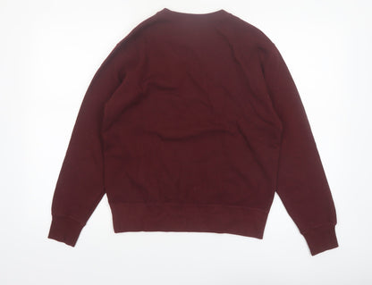 Champion Womens Burgundy Crew Neck Sweatshirt Medium Cotton Blend