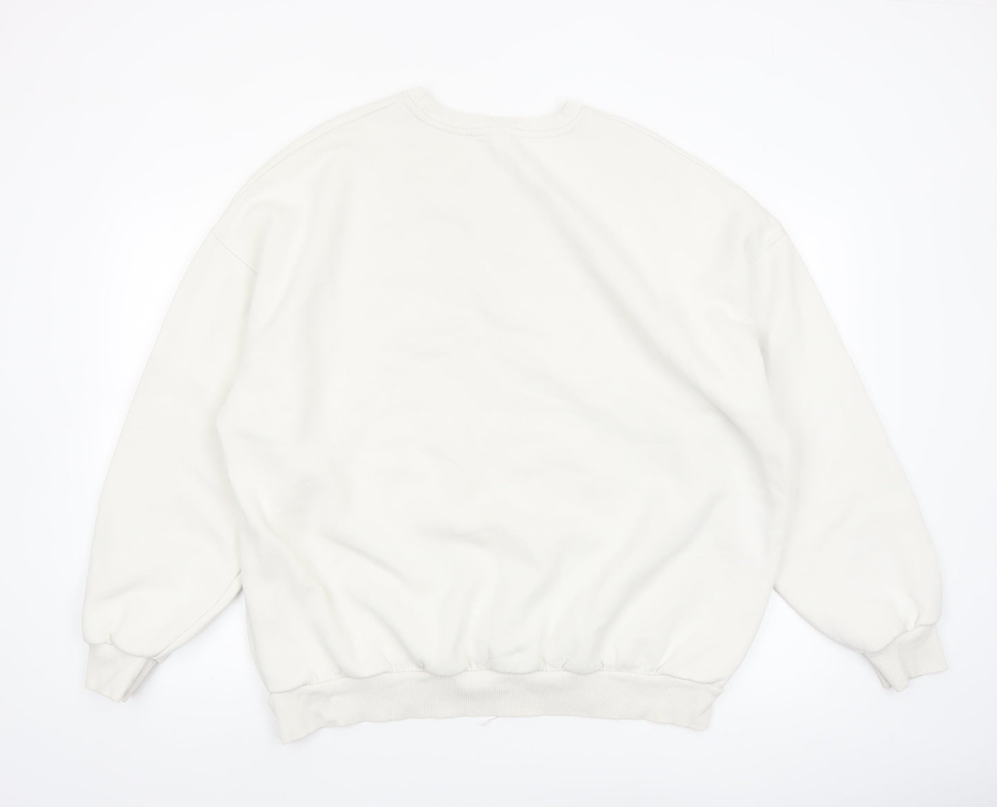 Bershka Men's White Boston 1982 Graphic Sweatshirt Size M